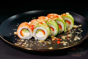 Миндаль и опаленный лосось